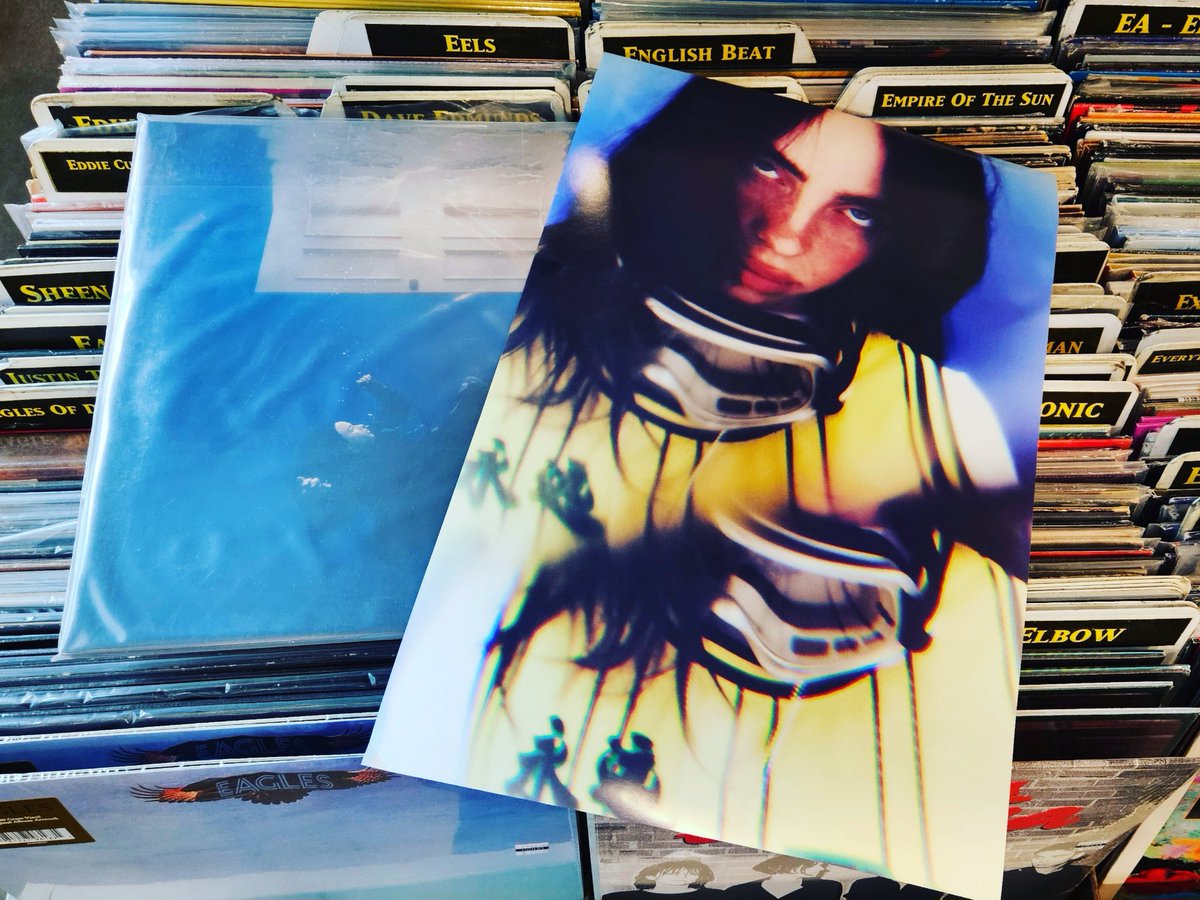 .@billieeilish's new album 'HIT ME HARD AND SOFT' is out today on CD, recycled black vinyl, and indie exclusive sea blue vinyl via @Interscope. 💙 Get a free poster with purchase in-store only at Amoeba -- while supplies last!