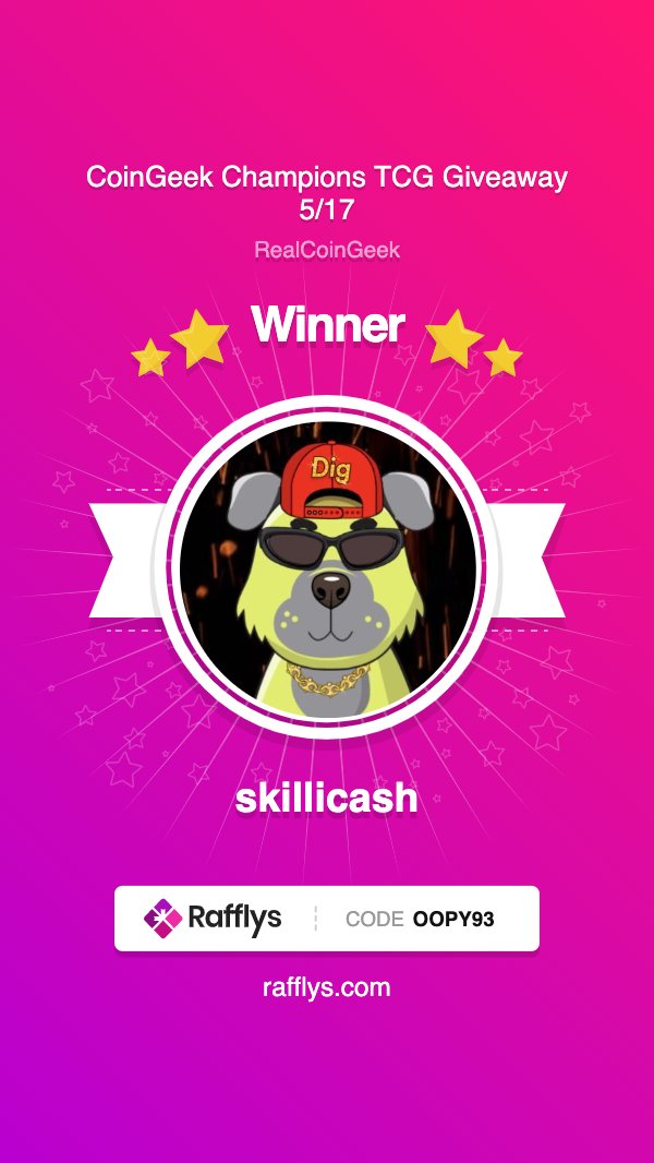 Congrats @skillicash YOU WON this week's giveaway from @ChampionsTCG_ 🎉 DM them to claim your prize app-sorteos.com/w/OOPY93