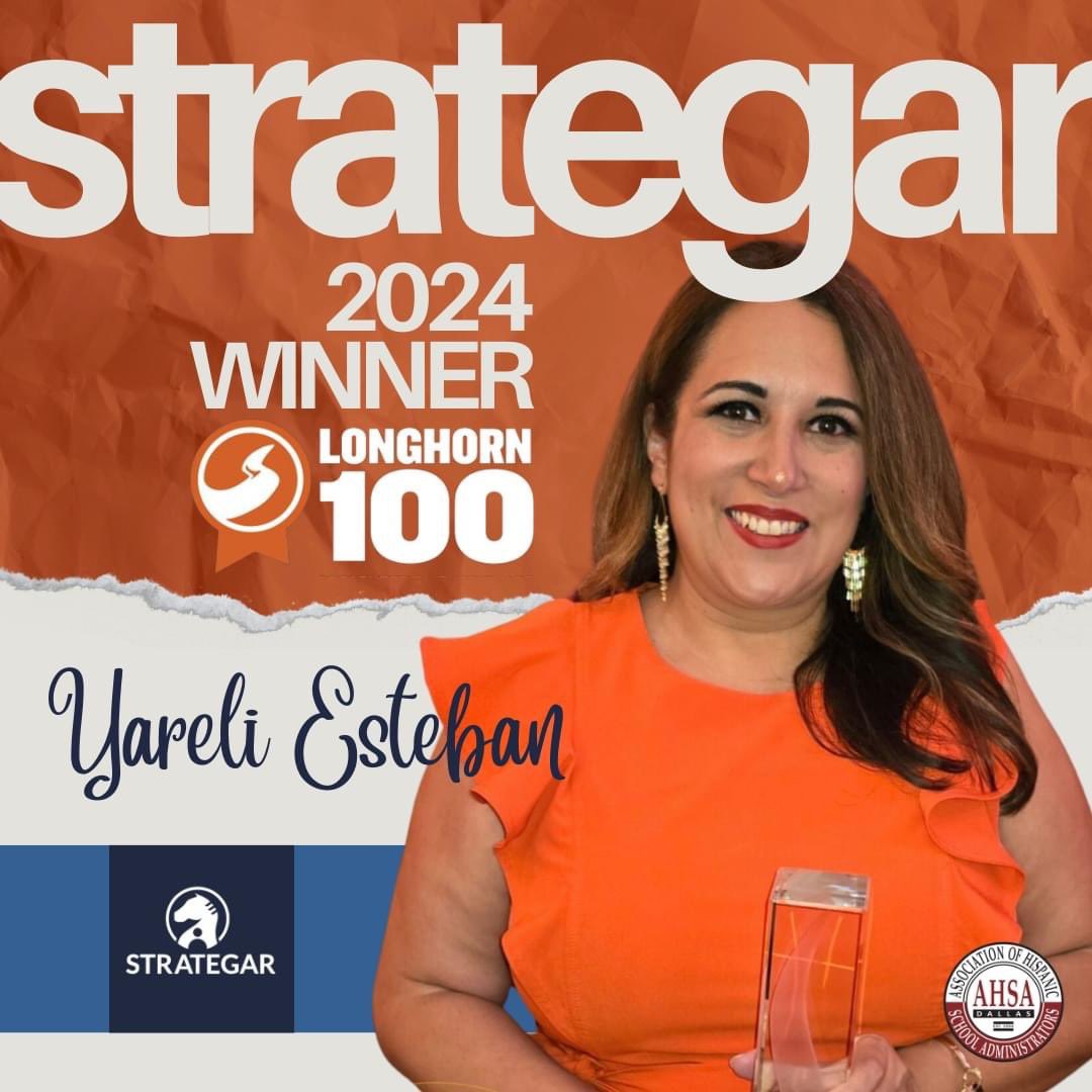 Congratulation to AHSA member, Yareli Esteban, President and CEO of Strategar for earning top recognition in the Longhorn 100 Awards. Yareli continues to rake in awards in marketing, branding, and digital creativity. We are extremely proud of her! 👏🤘