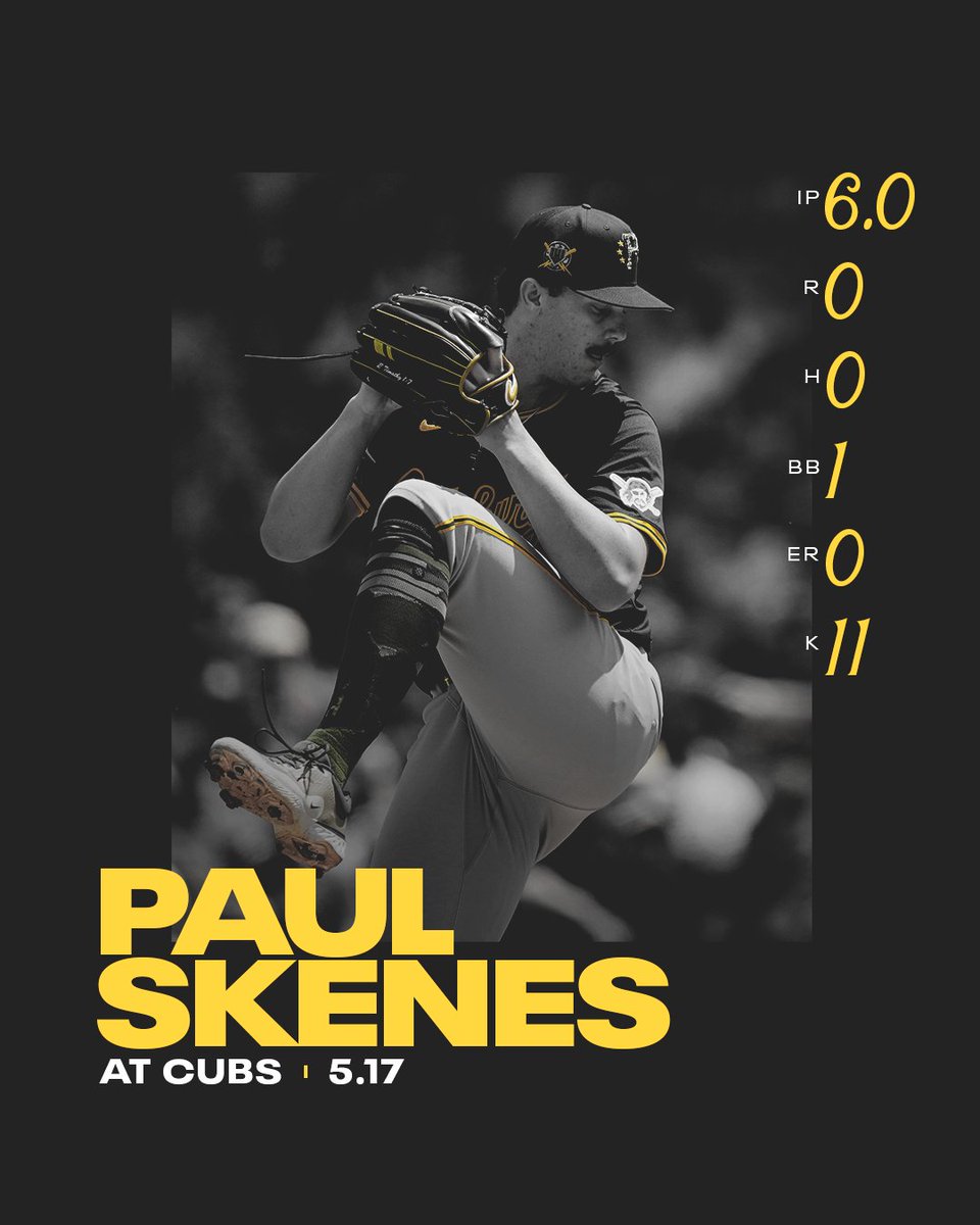 First pitcher in Pirates history with 11 strikeouts at Wrigley Field 👏