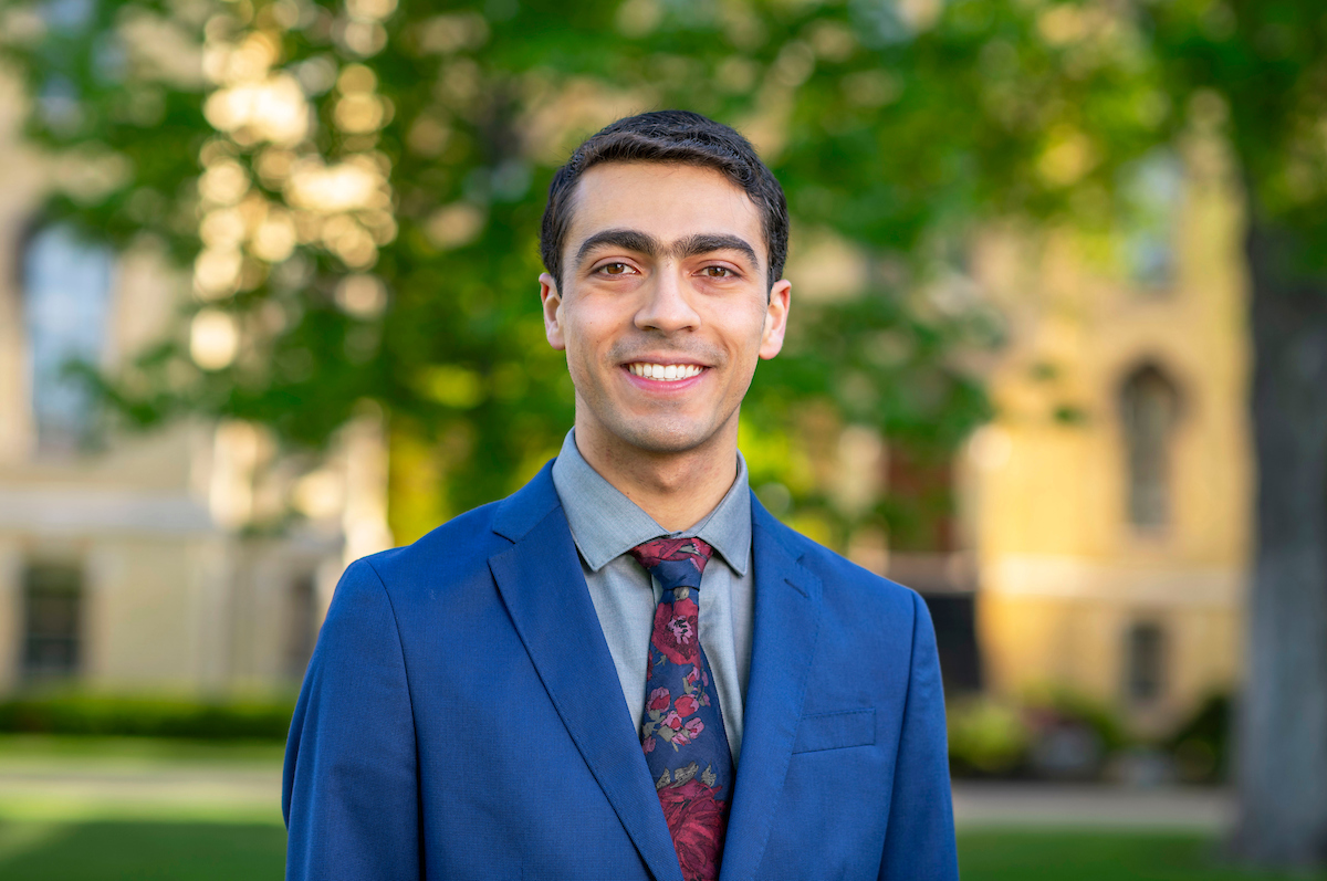 Meet Shaker Erbini, the #ND2024 Salutatorian: A first-generation student, he is a neuroscience and behavior major in @NDScience with a minor in compassionate care in medicine. After graduation, Erbini will attend @IUMedSchool. go.nd.edu/4527d3