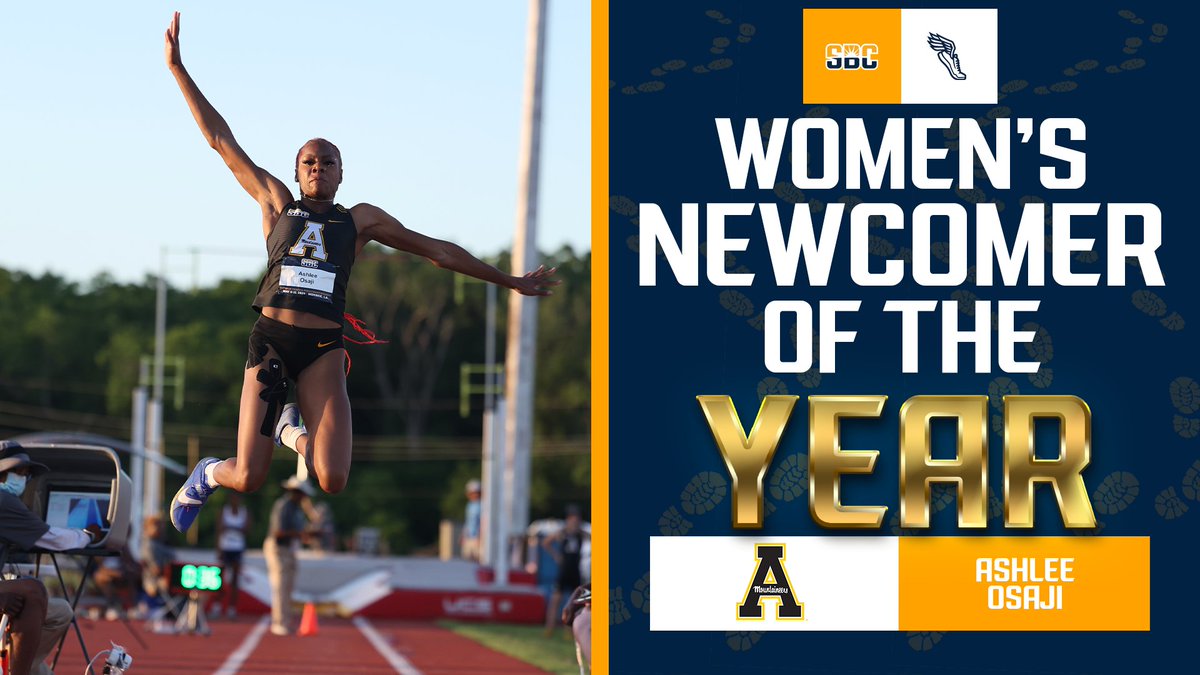 𝗚𝗢𝗜𝗡𝗚 𝗧𝗛𝗘 𝗗𝗜𝗦𝗧𝗔𝗡𝗖𝗘. Ashlee Osaji from @APPTF_XC set a new program and conference record in the long jump to earn #SunBeltTF Women’s Newcomer of the Year. ☀️👟 📰 » sunbelt.me/4bCrZyB