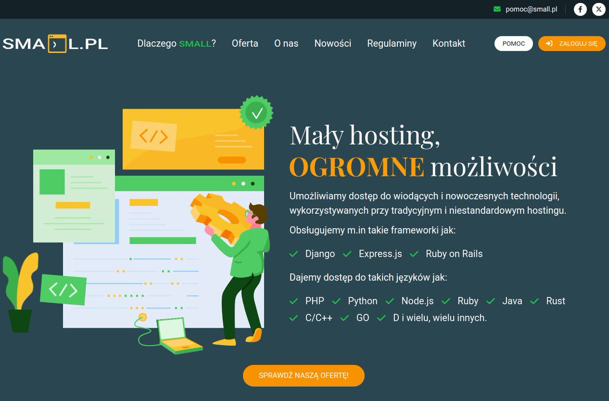 smallhostpl's tweet photo. Nowa szata graficzna naszej strony internetowej!
Jest nam niezmiernie miło przywitać Państwa na naszej stronie internetowej w nowej odsłonie.
https://t.co/01sPnpY1gW

Miłego korzystania życzy zespól https://t.co/riz5DntVRg
https://t.co/6z4VMbLoSA

#smallpl #hosting #webhosting https://t.co/zHW966FtWo