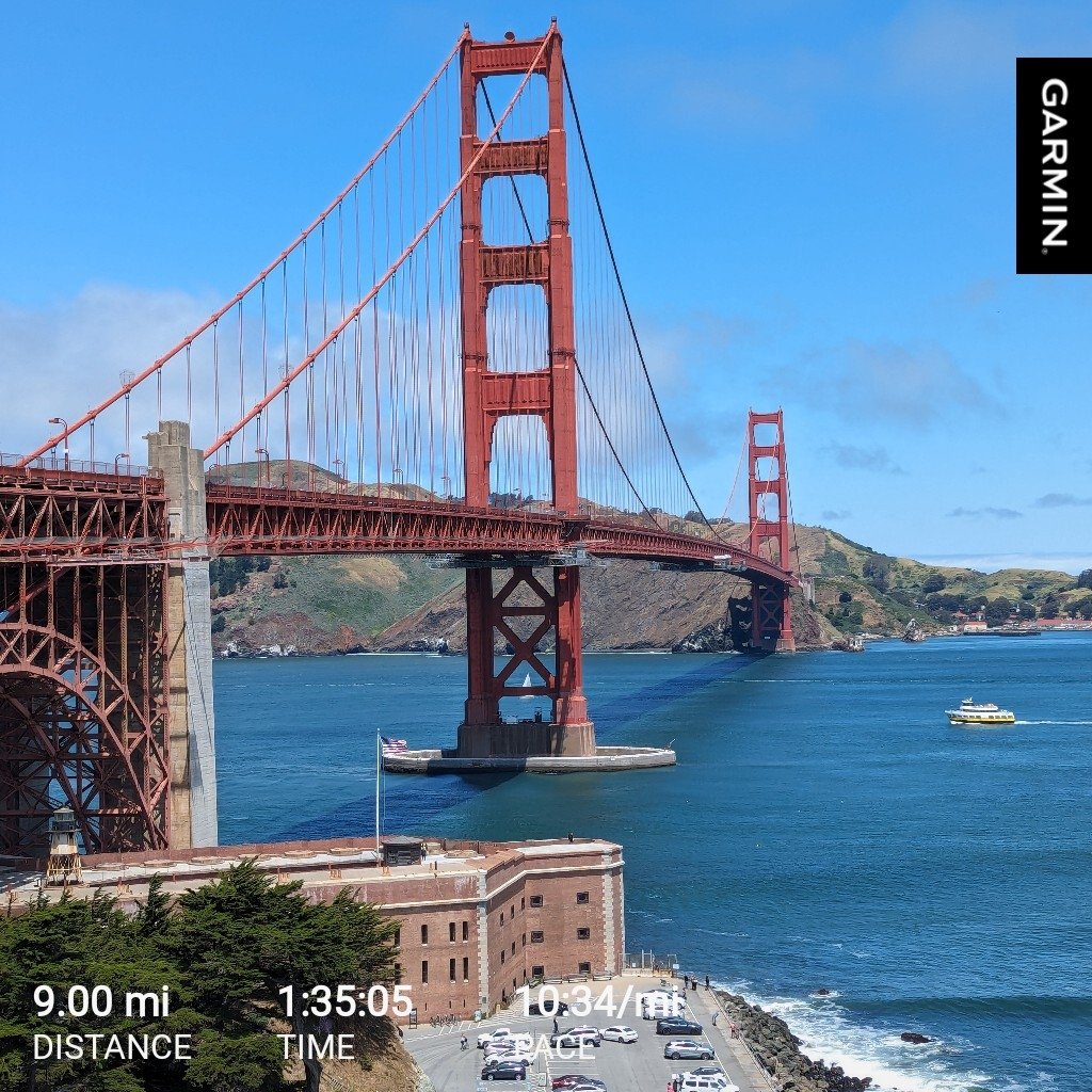 Ran up the hills of the #presidio to this vantage point. #run #running #runners #sfrunning #instarunners #runnersofinstagram #goldengatebridge #sanfrancisco #garmin