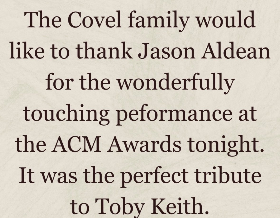 Miss <a href="/Jason_Aldean/">Jason Aldean</a> performing his incredible tribute to <a href="/tobykeith/">Toby Keith</a> during last nights #ACMawards @valsteele101 has it coming up with Hot or Not at 3:10p 🤠❤️🔥
