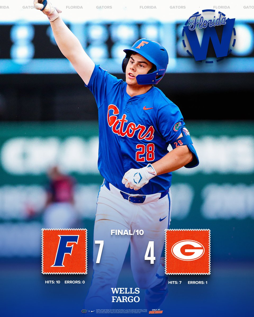 EXTRA-INNING DUB. 💪 #GatorsWin | #GoGators Presented by @WellsFargo