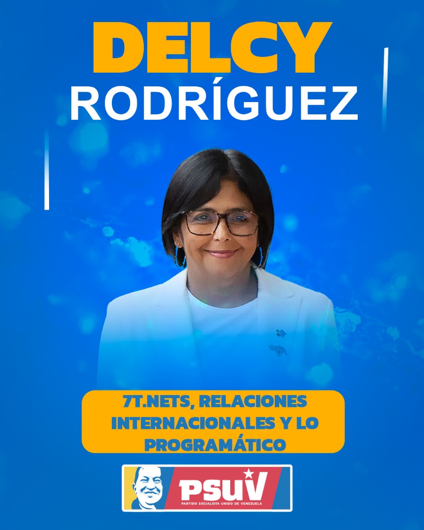 #ENTÉRATE Delcy Rodríguez, asume la coordinadanicion  del equipo '7T.Nets, Relaciones Internacionales y lo  programatico' del comando de campaña del presidente y candidato @NicolasMaduro

#VenezuelaNuestra