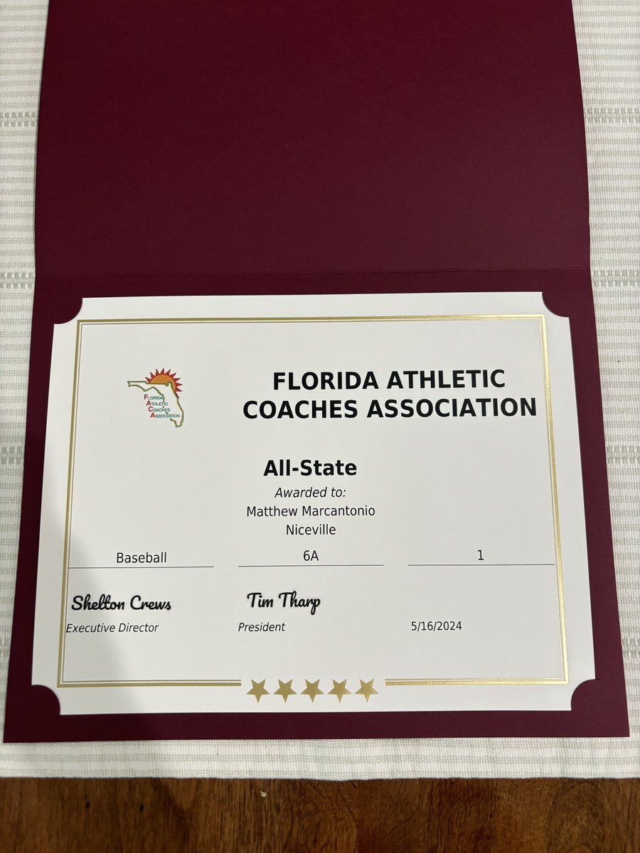 Matthew Marcantonio (@mattymarcanton1) on Twitter photo Honored to be selected to 6A First team All-State. <a href="/NHSEaglesBB/">Niceville Baseball</a> <a href="/CoachWill850/">Coach Will</a> <a href="/eastcoastbball/">East Coast Sox Baseball</a> Honored to be selected to 6A First team All-State. <a href="/NHSEaglesBB/">Niceville Baseball</a> <a href="/CoachWill850/">Coach Will</a> <a href="/eastcoastbball/">East Coast Sox Baseball</a>