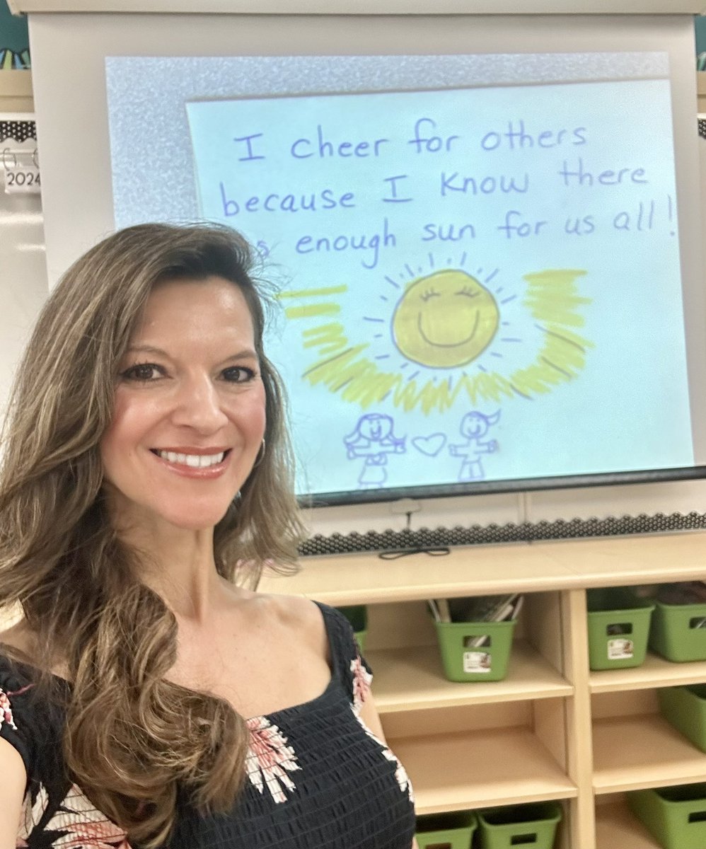 For today’s #mentalhealth message we talked about the importance of cheering for others because there is enough sun for us all. One student thanked me at the end of the day and said, “Ms. K thank you for teaching me that I should cheer for others and be happy for them. I never