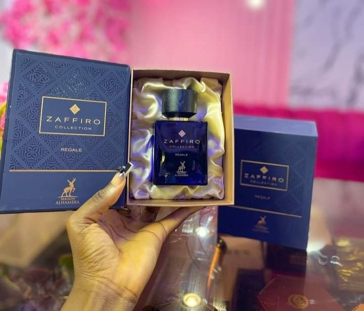ZAFFIRO COLLECTION - REGALE A beautiful, classy and sexy fragrance. Slightly sweet, floral, rose, vanilla, woody scent. This is inspired by Thameen Regent Leather. 🏷 N26,000 Nationwide Delivery