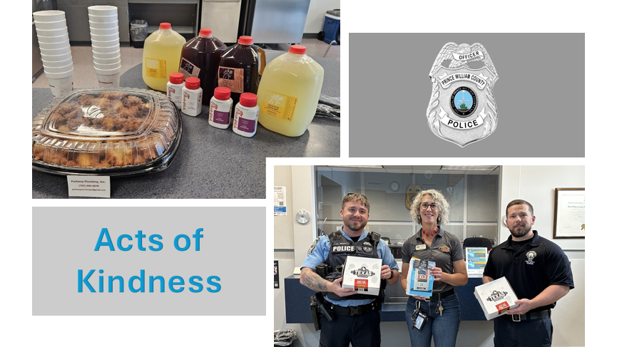 ACTS OF KINDNESS! Shout out to #ParkwayPlumbing in #Woodbridge & @TexasRoadhouse in #Manassas for stopping by the stations with deliveries in honor of #PoliceWeek2024. Thank you for supporting #PWCPD & the memories of those who have gone before us. #NeverForget #actsofkindness