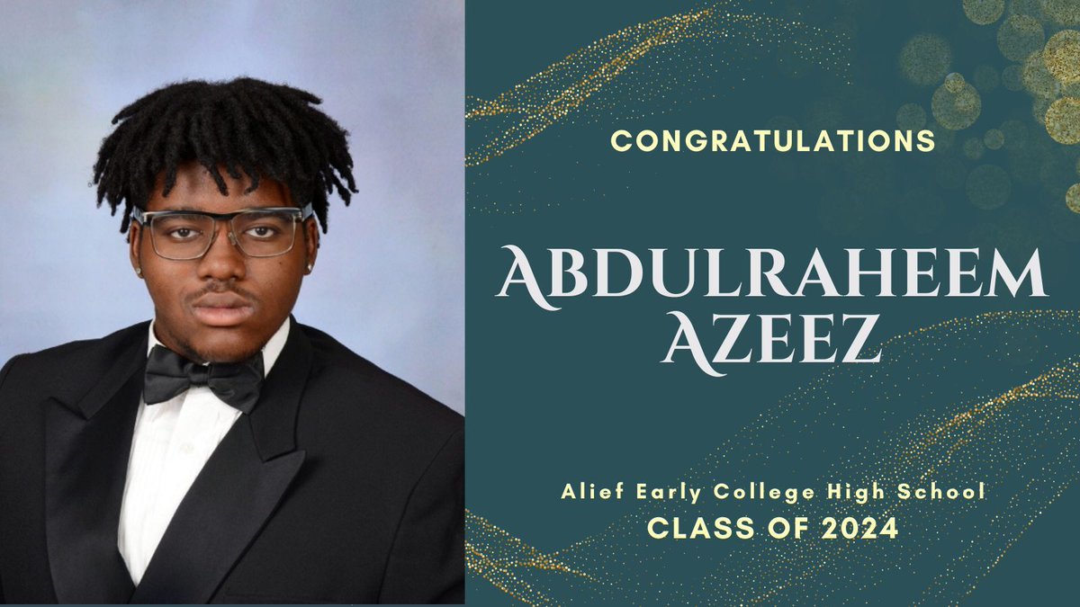 Recognizing Abdulraheem Azeez for our #aechsseniorspotlight. Abdulraheem will attend Prairie View A&M University to study Mechanical Engineering. Congratulations, Abdulraheem!