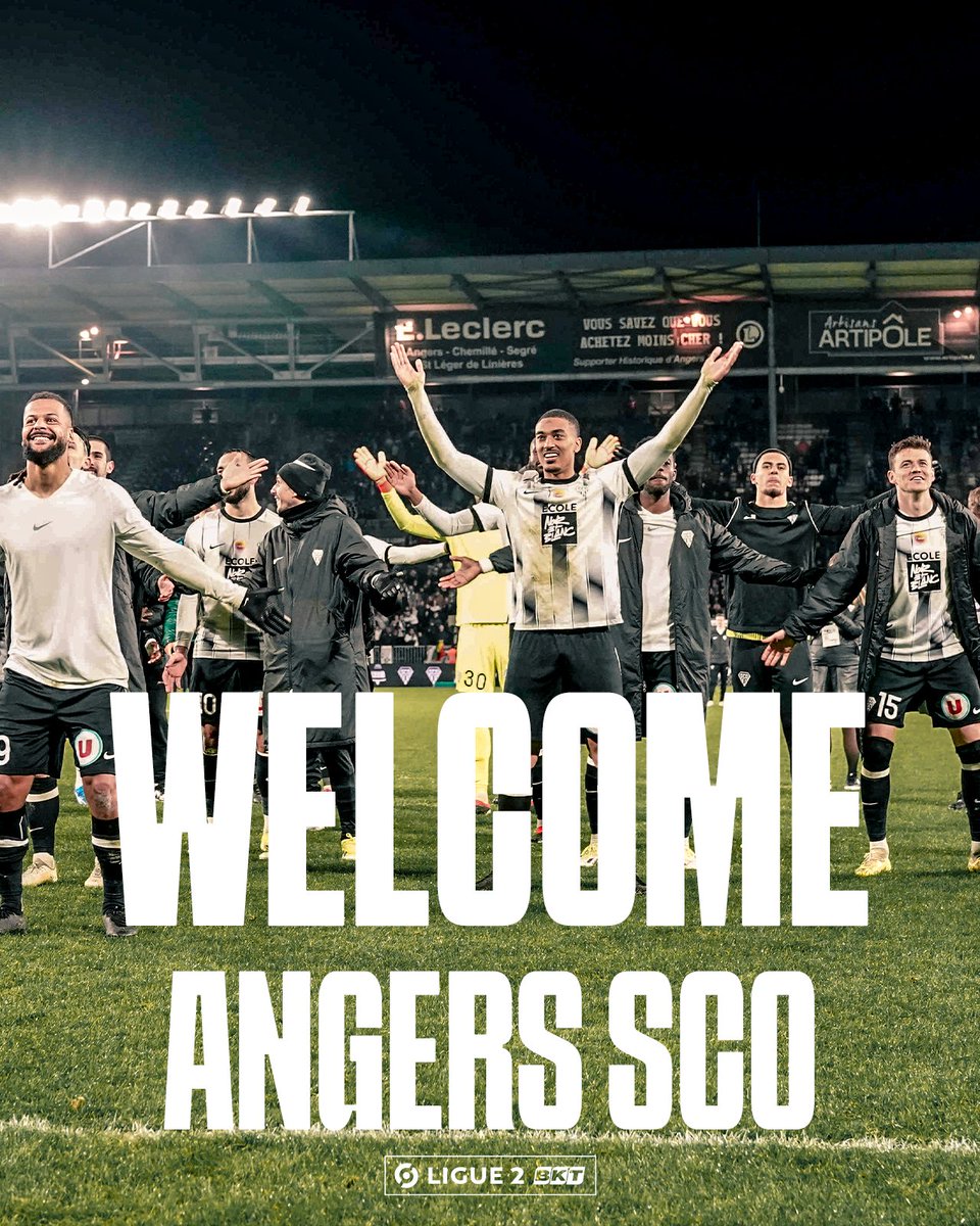 Un an seulement après sa descente, @AngersSCO est de retour en #Ligue1UberEats ! 🆙 Félicitations au club angevin pour sa formidable saison en @Ligue2BKT ! 👏⚫️⚪️