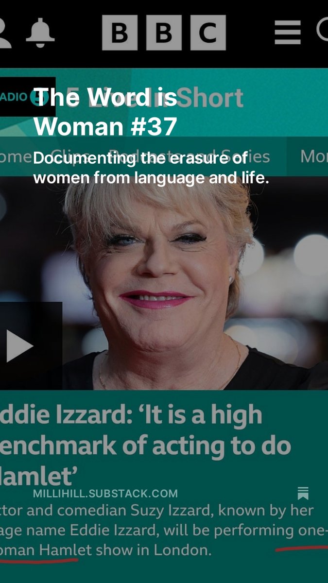 As the BBC announces Eddie Izzard's 'one woman Hamlet', women are being erased from the language of breastfeeding, maternity, menstruation and abortion care. It's all documented on The Word is Woman, link in my bio.