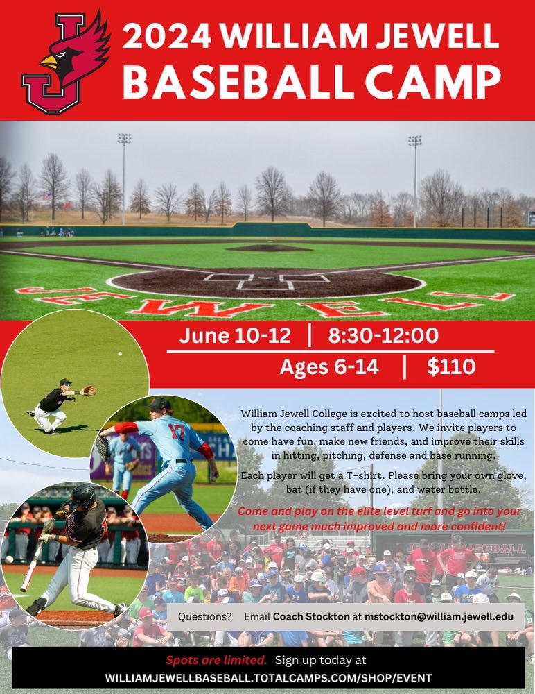 Jewell_Baseball's tweet image. Come join us for our youth baseball camp… sign up today. williamjewellbaseball.totalcamps.com/shop/EVENT