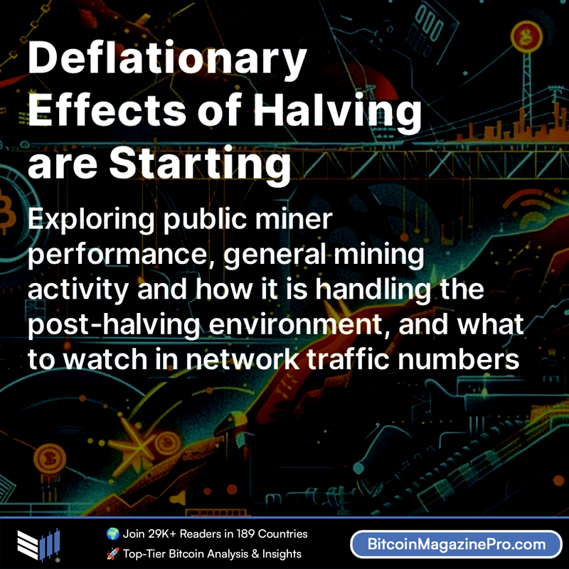 This week, we explore the #Bitcoin network's post-halving stabilization. Our analysis covers miner resilience, revenue impacts, & Layer 2 token shifts. Gain insights into public miners' performance, mining metrics, & network traffic changes. ➡️ Read: bmpro.substack.com/p/deflationary… 👀