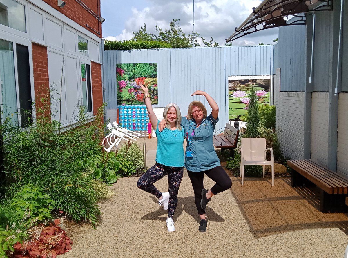 Keeping up with #move #mental health awareness week Keeping up with the theme Norbury and Arden ward @Stepping Hill have enjoyed Yoga in the garden