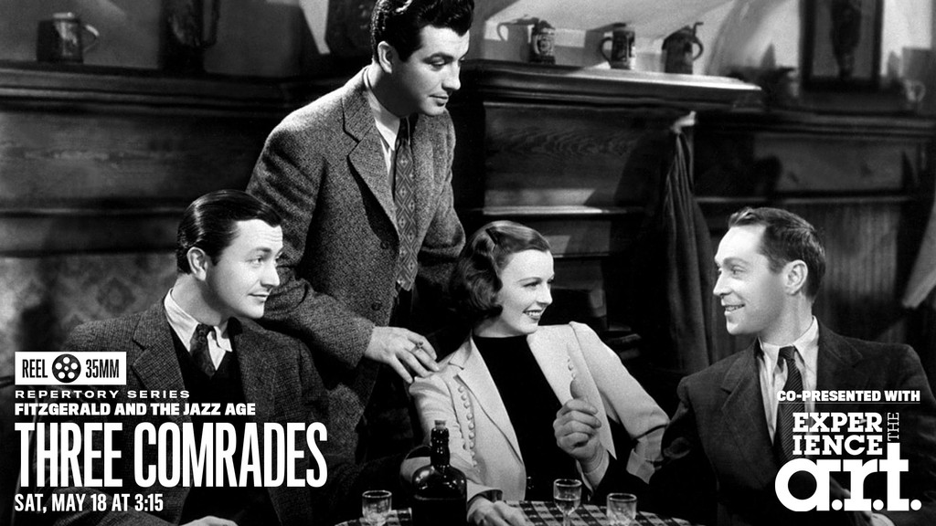 This Weekend • F. Scott Fitzgerald’s only real, credited screenplay comes with the heart-rending romance THREE COMRADES, screening on 35mm Sat at 3:15 as part of “Fitzgerald and the Jazz Age,” co-presented with the A.R.T. Learn more: brattlefilm.org/film-series/ja… @americanrep