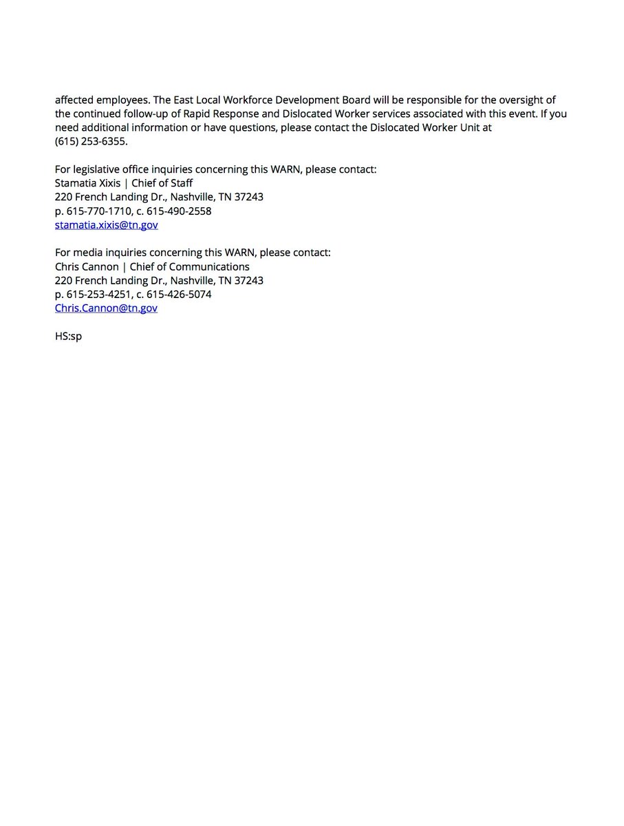 🚨 LAYOFF ALERT - Tennessee 🇺🇸

American GreenFuels laid off 21 employees at 397 Black Hollow Road, Rockwood, Tennessee on May 15, 2024 as indicated in a WARN notice.