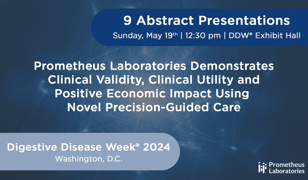 prometheuslab's tweet photo. Learn about the evolution in #IBD care at #DDW2024 as we unveil 9 abstracts on the transformative potential of #pharmacokinetics.
9 abstracts, 1 mission: Better outcomes through precision-guided care. Stop by booth 2028 to learn more.
#GIHealth #PrecisionIBD #IBDTwitter https://t.co/6zVciCeP77