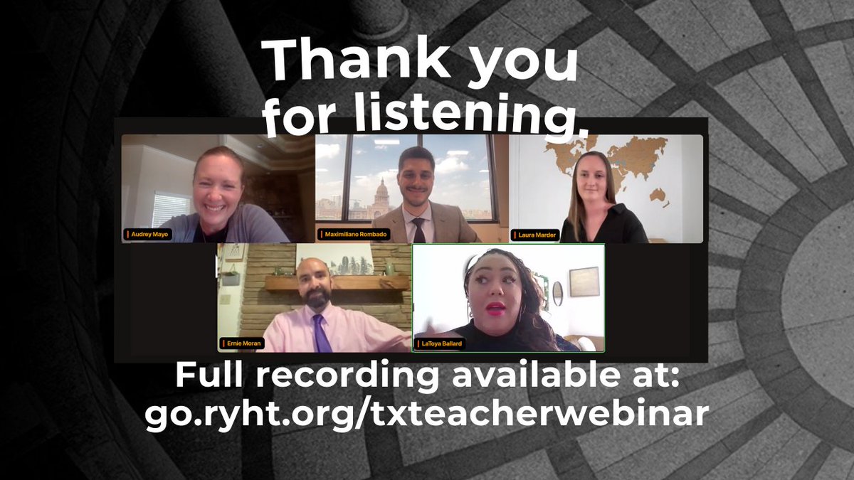 Thank you for listening to Texas teachers! A full recording of the Teacher Appreciation Webinar is now available at: go.ryht.org/txteacherwebin…
