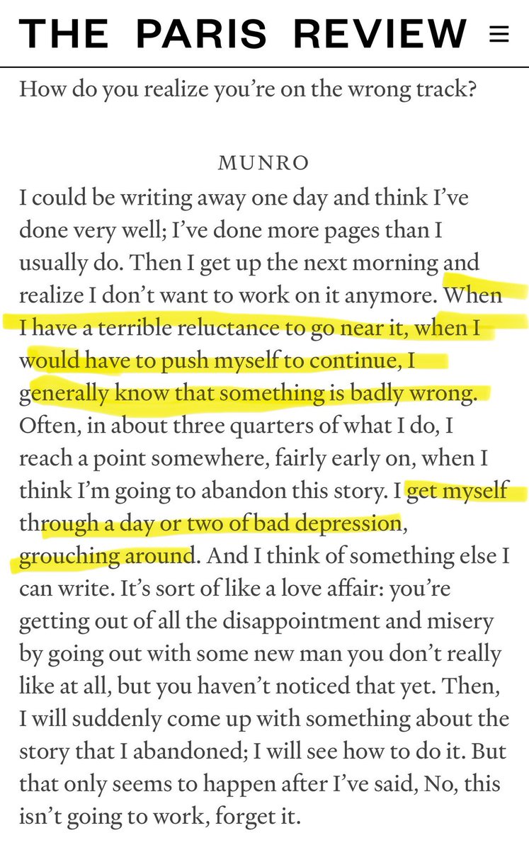 Oh wow! Alice Munro struggled too! This is somehow reassuring to hear on a week when I am definitely “grouching around.” Maybe you will find it reassuring also?