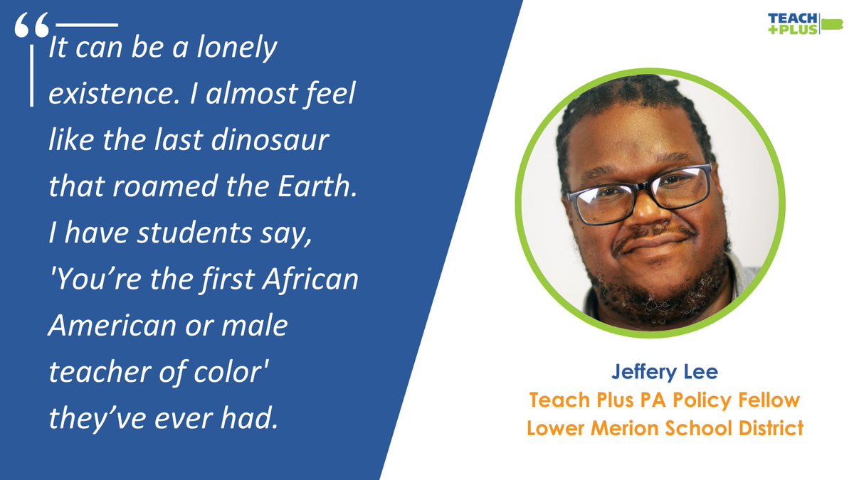 Jeffery Lee, Teach Plus PA Policy Fellow, was featured today in a USA Today article on the anniversary of the Brown v. Board decision and the current lack of teacher diversity in the American education system. Click here to read the full article: usatoday.com/story/news/nat…