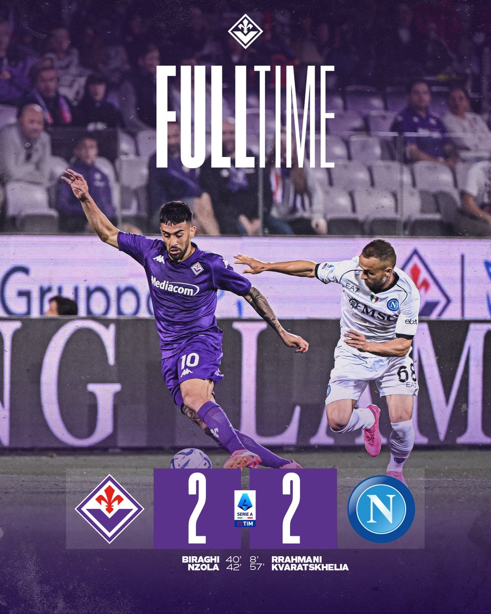 Finisce in parità. #FiorentinaNapoli 2 - 2 | 90' + 5'