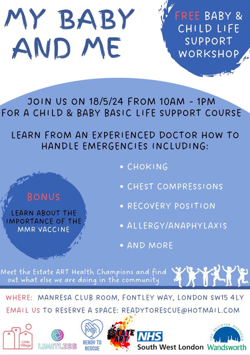 Tomorrow My Baby And Me  life support training and MMR Vaccination Information. Estate Art Health champions volunteers,Parent Champions, Little village Donations from Dons local action . Waitrose and Sainsbury’s . 
Community Matters ⭐️⭐️⭐️⭐️⭐️❤️<a href="/wandbc/">Wandsworth Council</a> <a href="/eecp_wandsworth/">Wandsworth Participation and Community Engagement</a>