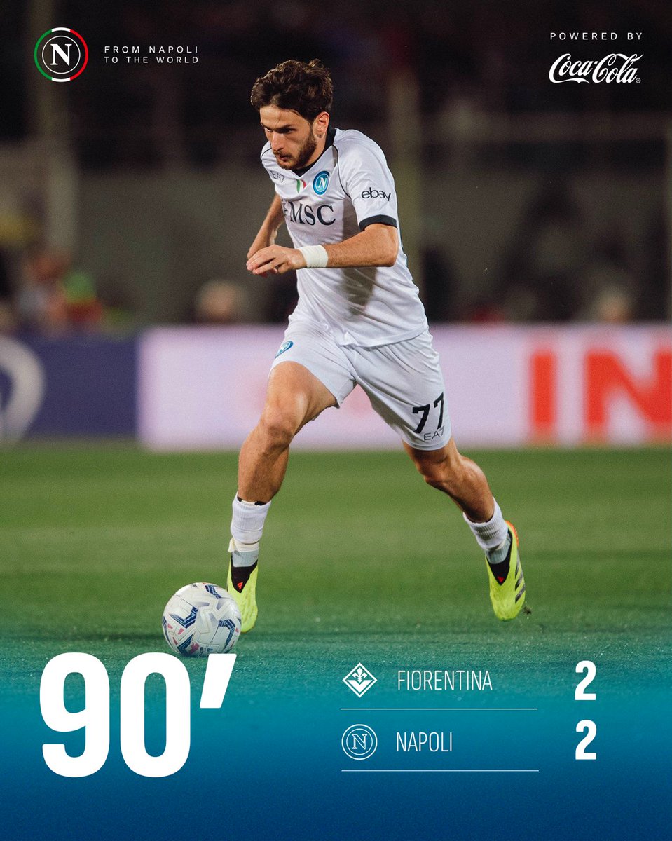 ⏹️ FULL TIME: #FiorentinaNapoli 2-2 💙 #ForzaNapoliSempre