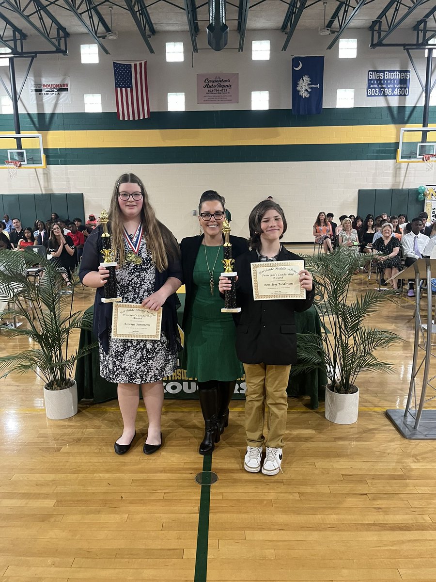Super proud of all our 8th grade students today, especially these two outstanding recipients of the Principal Leadership Awards. 🌟 #FutureLeaders #ProudMoment