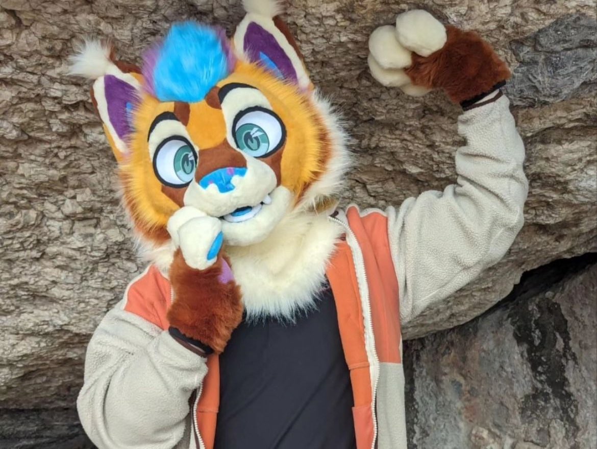 Equinox | she/her | (@equinoxkitty) on Twitter photo Happy #fursuitfriday ! Throwback to a kitty I made awhile ago!
He sports <a href="/HowlFabric/">Howl Fabric</a> blue raspberry, rust, lion gold, and cream!🥰🩵 Happy #fursuitfriday ! Throwback to a kitty I made awhile ago!
He sports <a href="/HowlFabric/">Howl Fabric</a> blue raspberry, rust, lion gold, and cream!🥰🩵