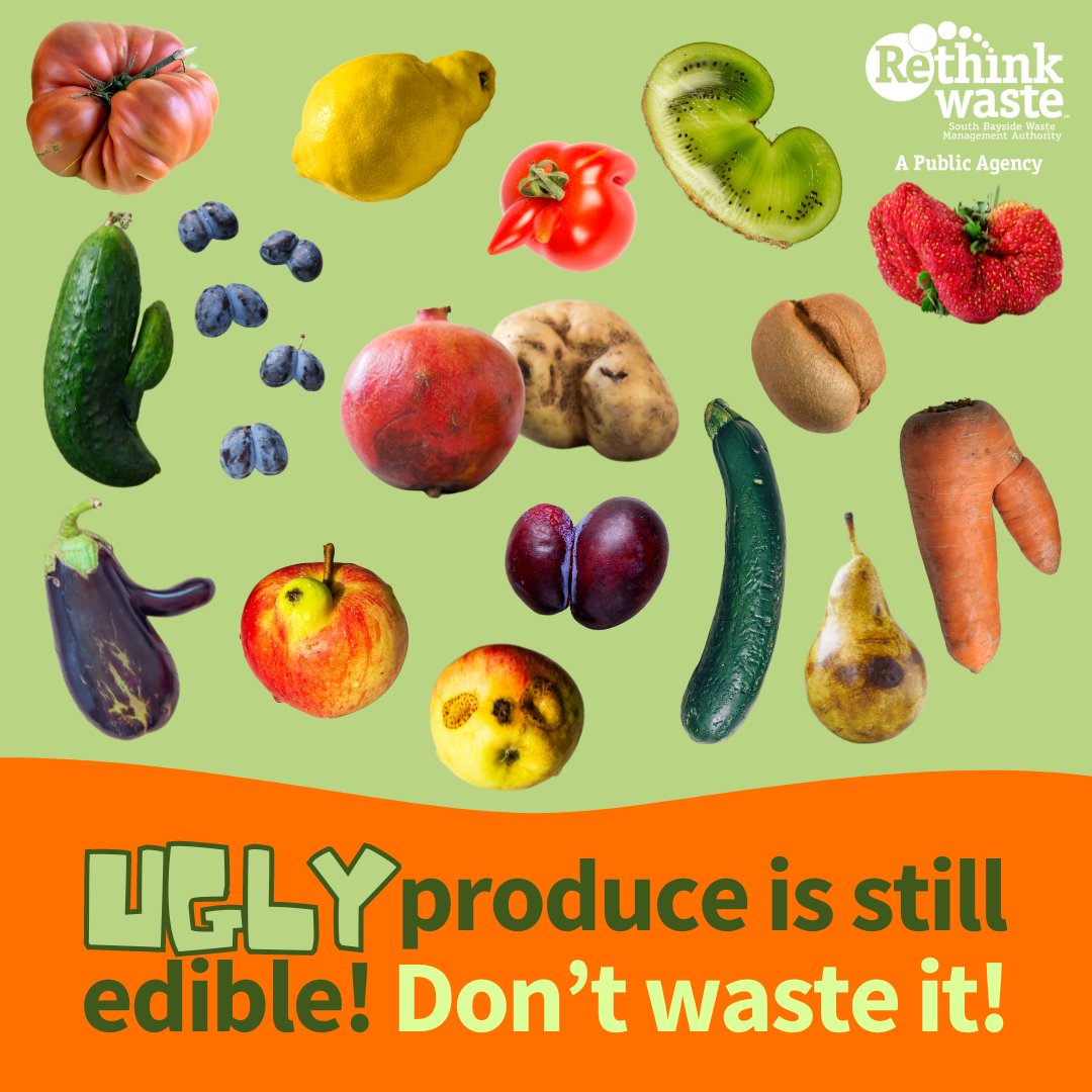 Bruising, discoloration, size, shape, and scarring, are all reasons produce might be considered 'ugly' which results in being thrown away and wasted. But it doesn't need to be! Next time you go shopping, choose ugly produce and be proud to be reducing food waste! #stopfoodwaste
