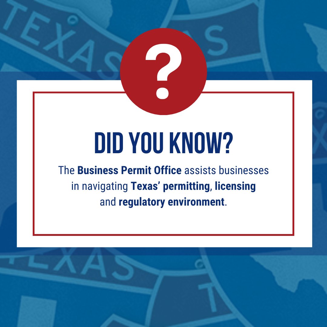 #TuesdayTip: Get your questions answered about licensing and permitting in Texas! View the 2024-2025 Texas Business Licenses & Permits Guide, contact the Business Permit Office and more at gov.texas.gov/smallbusiness.