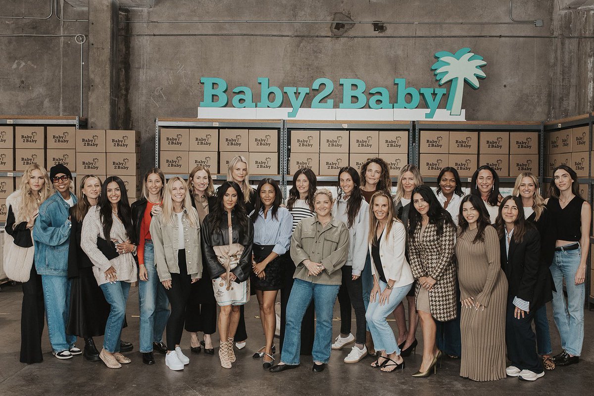 Such an impactful day volunteering at Baby2Baby headquarters with some of our incredible Board and Angels! 💚 📸: Rachel Borkow