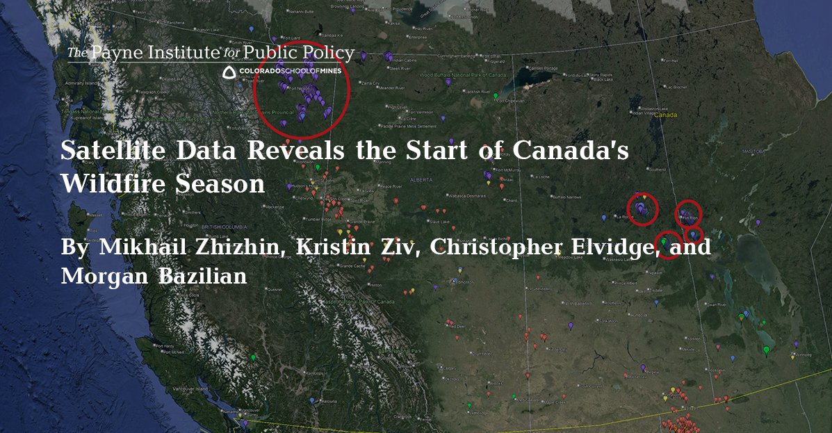 Our @payneinstitute @eogatpayne looks at the wildfires in @Canada and also impacting parts of the US using their Nightfire algorithm applied to data collected by NOAA’s Visible infrared Imaging Spectrometer Suite (VIIRS). #satellite #datascience payneinstitute.mines.edu/satellite-data…