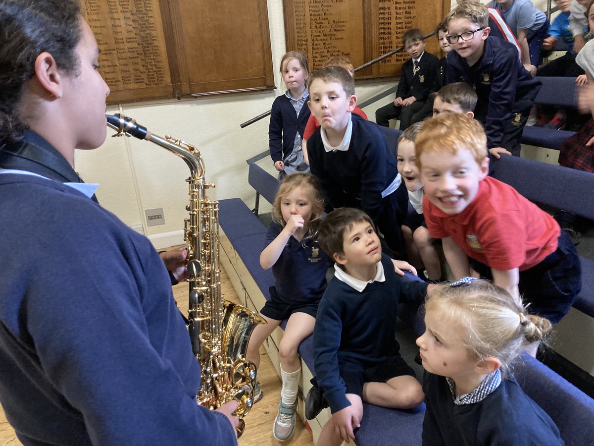 Amber and Grace inspired the pre prep and Y3 with a talk about and demonstration on the cello and saxophone. #scholarship impact project. A lot of pupils are interested in learning….