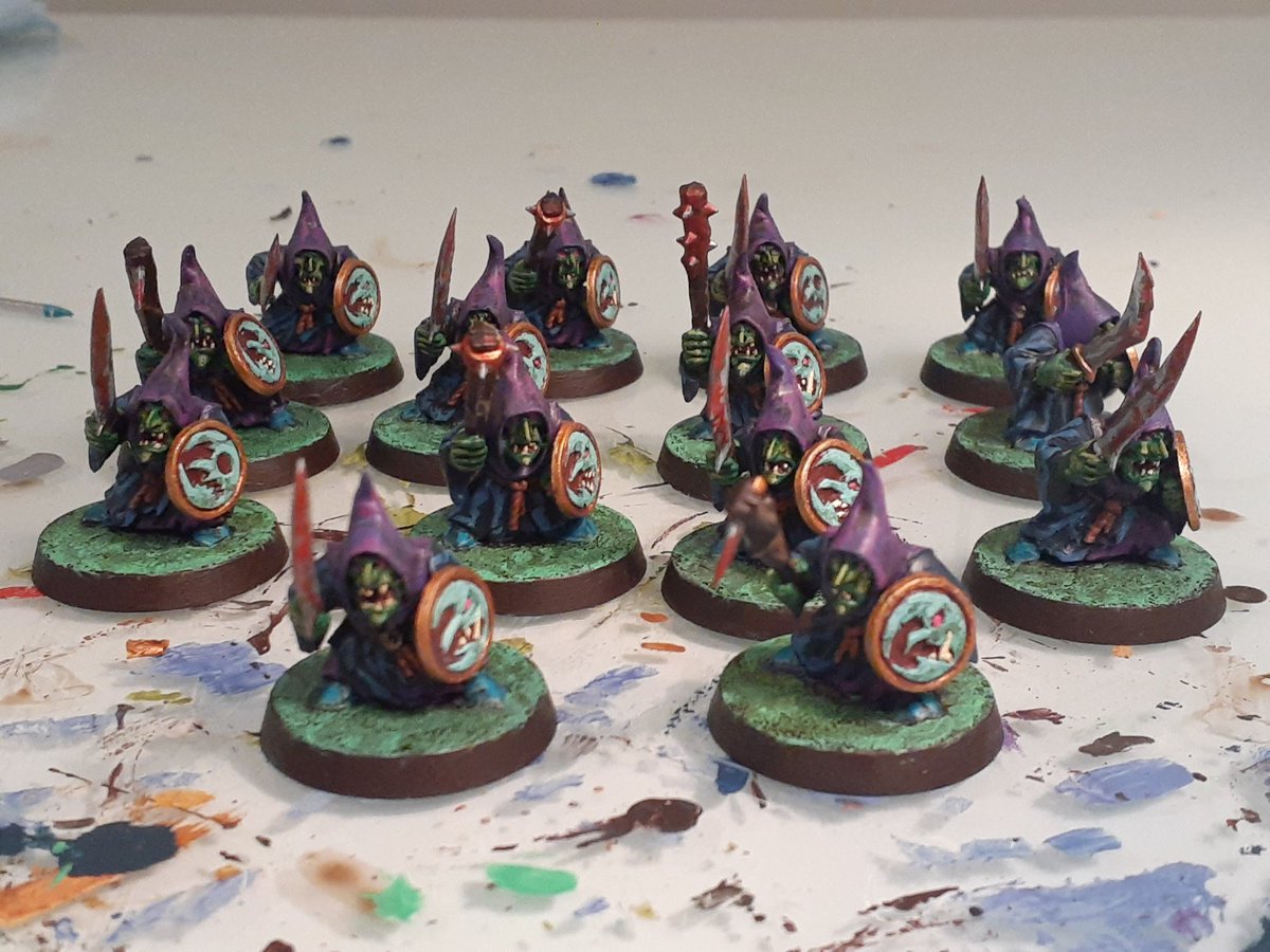 Stabbas in progress!  I am brand new to #Warhammer #ageofsigmar and the #warhammercommunity.  This is my first army in the hobby and would love to hear your critiques!
#paintingwarhammer