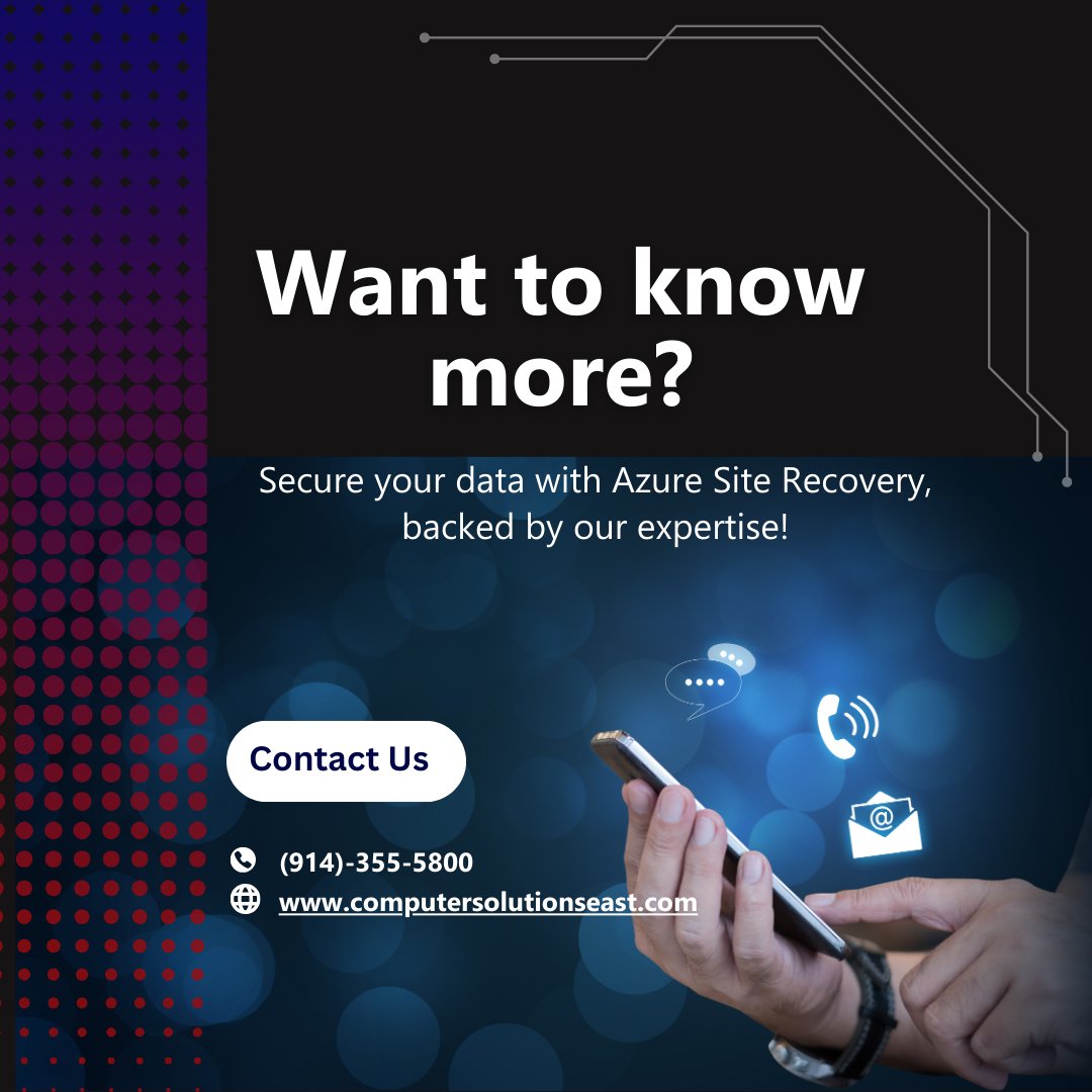 CSE_Info's tweet image. Empower your business with Azure Site Recovery! Seamlessly deploy, save costs, and fortify security while ensuring your operations run smoothly. Ready to safeguard your data?

#AzureSiteRecovery #DataSecurity #DisasterRecovery #BusinessResilience