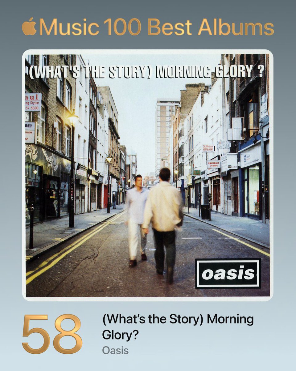 '(What's The Story) Morning Glory?' has been named in Apple's #100BestAlbums of all time!