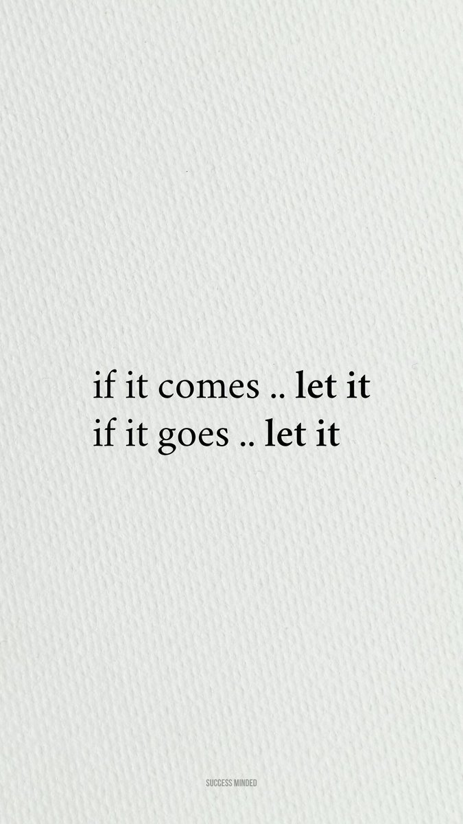 Just let it.