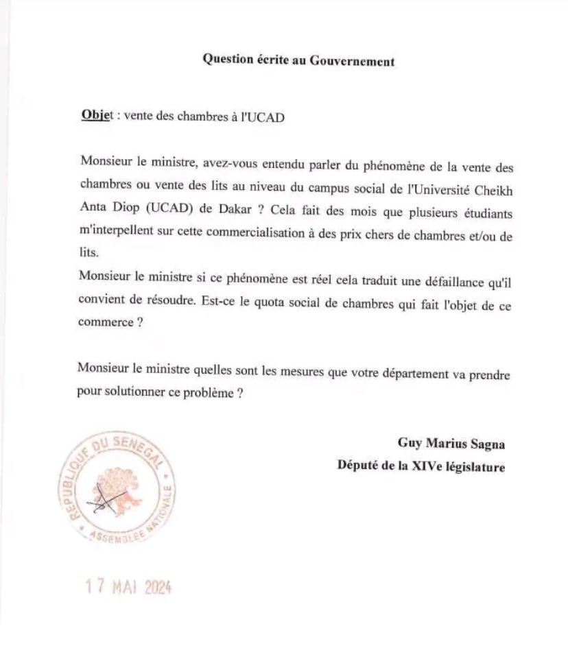 📌 Merci 🙏🏽 @GuyMariusSagna 

@drelhadjiAdiouf 👇🏻 svp diapalél étudiants yi si diayoum chambre yi