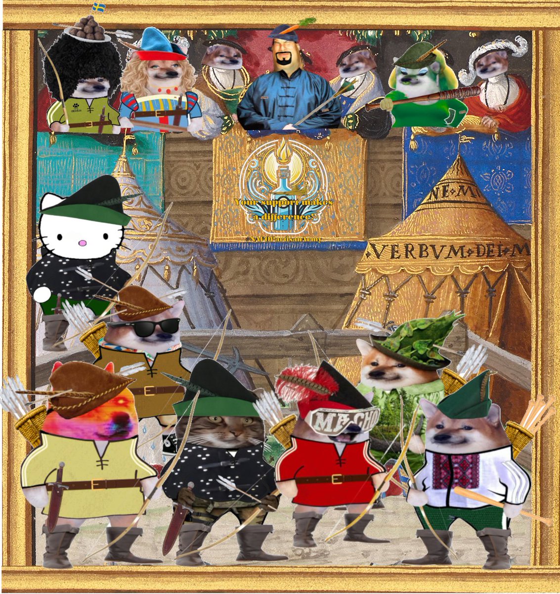Seven of the Very Merry Fellas were outstanding bowmen. @bettypge69 @davebeingdave @CGordon42534727 @TinaVelasko @bopandy1 and @joseph__place each stepped forward in turn to aim their longbows. Their arrows flew good and true. Then it was the turn of @cryptoguy245.