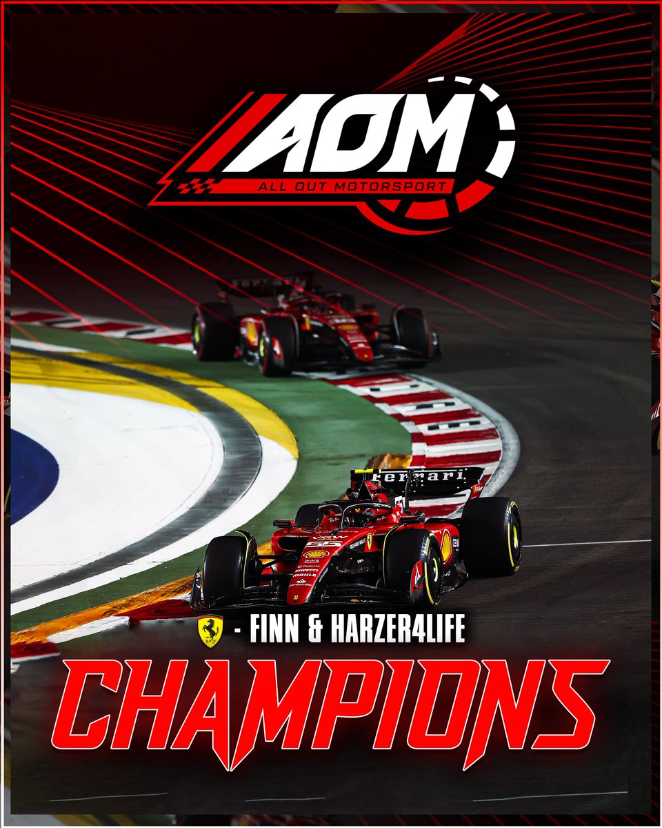 ⭐ CHAMP1ONS ⭐ Finn & Harzer4Life haben nach Katar die Meisterschaft für Williams rechnerisch unmöglich gemacht. ❌ Damit ist Ferrari ebenfalls vorzeitig der erste Konstrukteursmeister der Focuslabs AOM F1 23 Meisterschaft! 🏆 #AllOutMotorsport #F1 #SimRacing