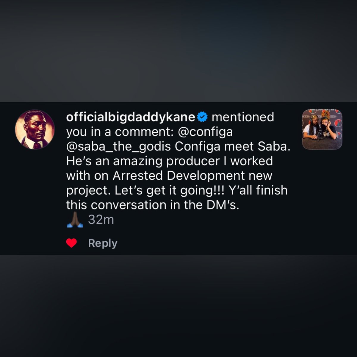 When the LEGENDARY Big Daddy Kane describes you as “amazing” and makes introductions on your behalf - I’m truly blessed 🙏🙏🙏
