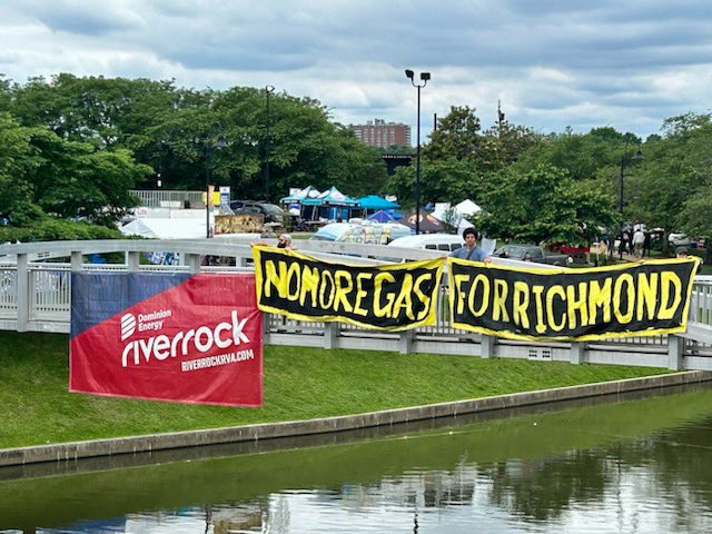 .@DominionEnergy is sponsoring #riverrock this weekend, a festival all about getting outdoors. But that's not the only project they've been busy planning on the James. Just across the river, the utility is proposing a giant, polluting gas plant in Chesterfield County. #nonewgas