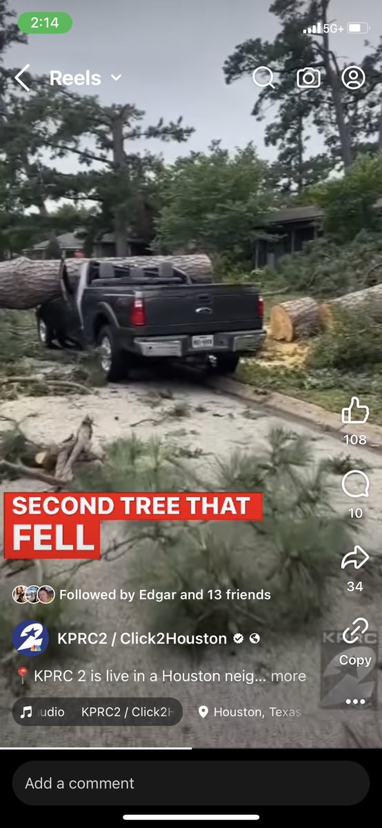 Pro tip: Leave y’all’s damn cars where there at in a major storm instead of trying to move it and risk getting flattened by a tree or power line!!! It ain’t worth it y’all!!!

#Houston #Storm #HarrisCounty