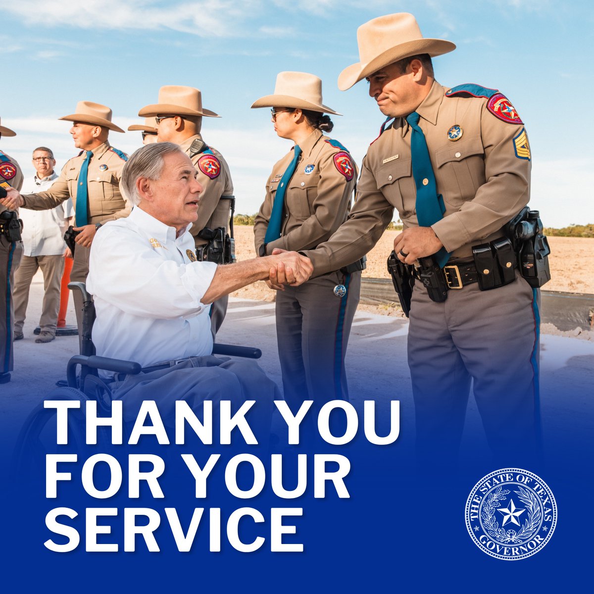 To our dedicated law enforcement officers:

Texas thanks you for your service and all that you do to keep our state safe!

#NationalPoliceWeek