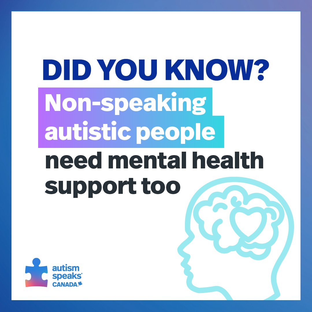 #didyouknow The mental health needs of non-speaking or minimally speaking autistic people are often overlooked, as communication differences can present challenges in understanding their experiences. This can interfere with receiving appropriate support for their mental health.