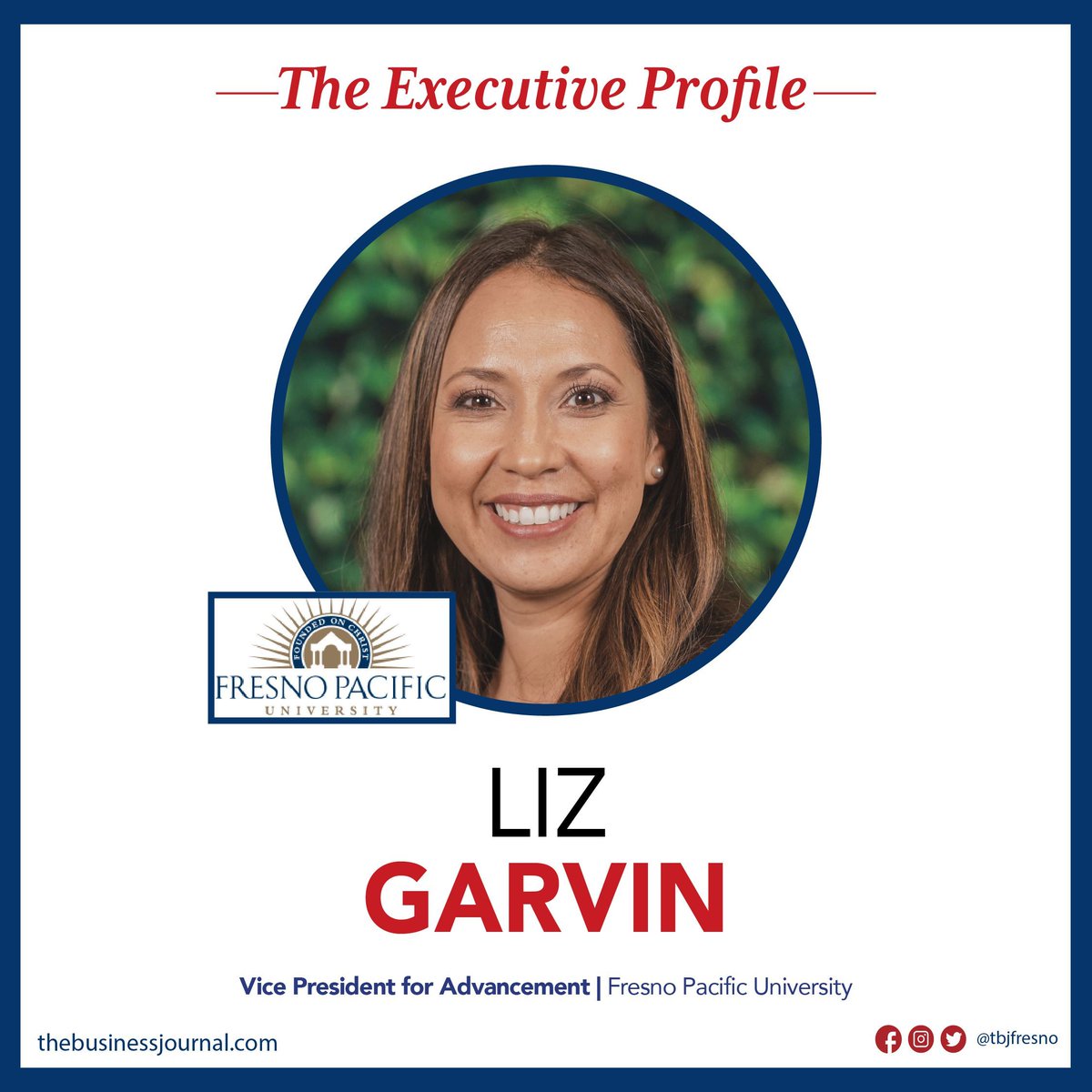 TBJFresno's tweet image. Read all about this week&apos;s executive Profile Liz Garvin🥸 👍 ✨ click the link here: buff.ly/4dE0GVX 🗞️ 🔗 👍 

#executiveprofile #fresnopacificuniversity #fpufoundation